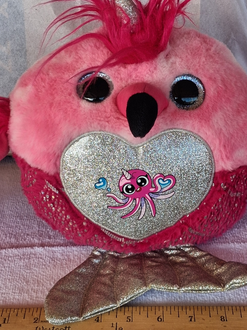 ZURU Pink & Gold Glitter Octopus Plush Toy